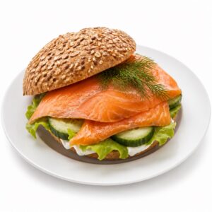 Brötchen mit geräuchertem Forellenfilet