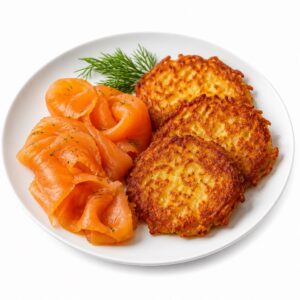 Räucherlachs mit Reibekuchen